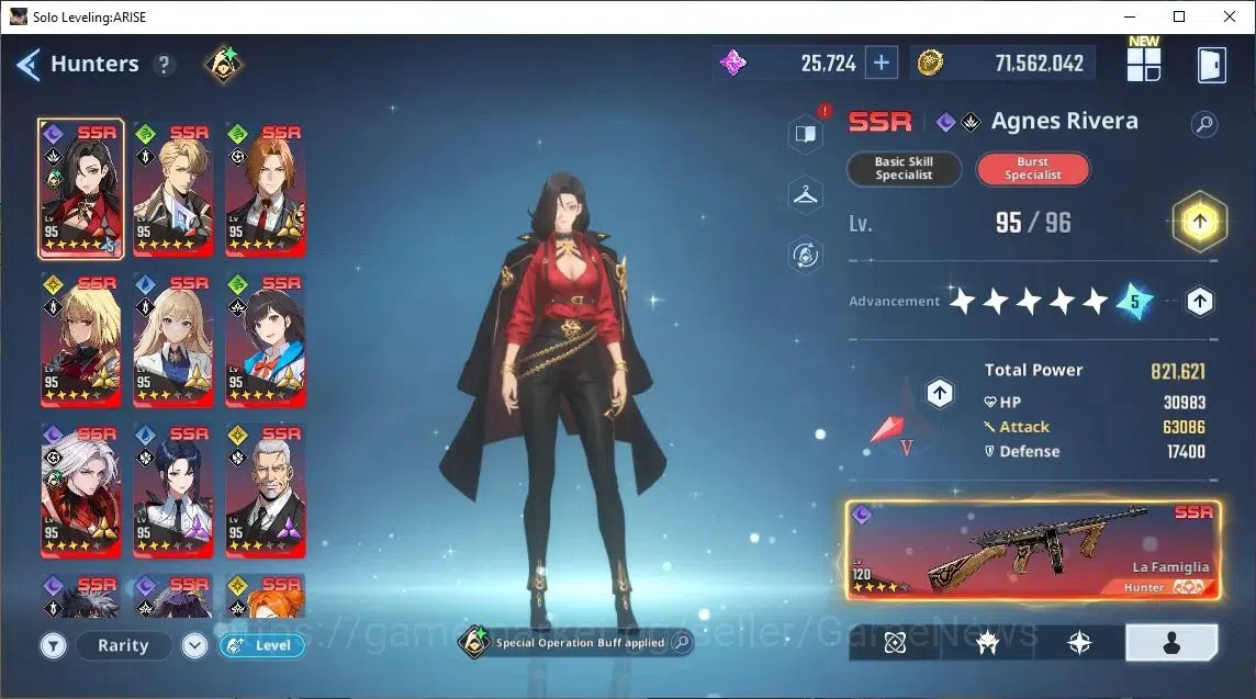 Solo Leveling: ARISE Accounts 2,9M Pwr|25K Esse|Wind,Dark Team|24 1
