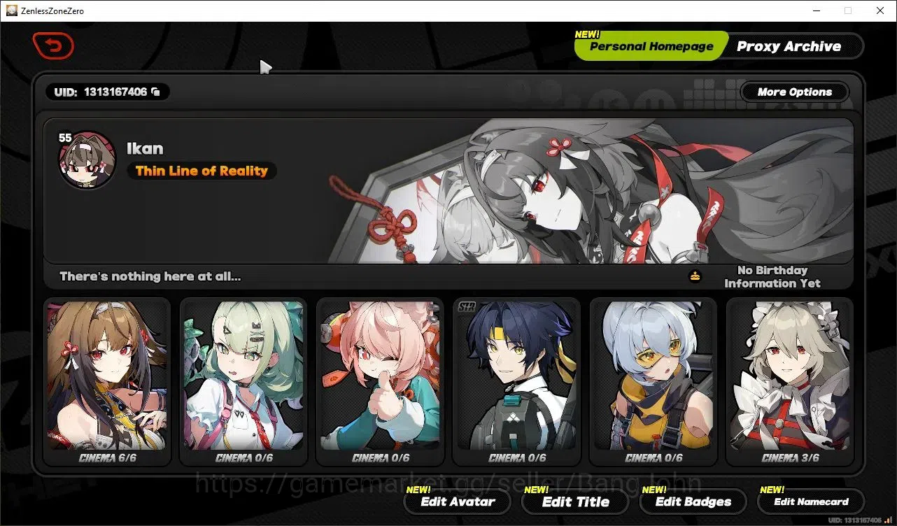 Zenless Zone Zero Accounts Others ASIA|IK55|YSG M6 Premium Team|(Ye SunguangM6+SIGN,Sunna,Zhao,Harumasa)|S1 CH2|ALL UNSET|MC 2