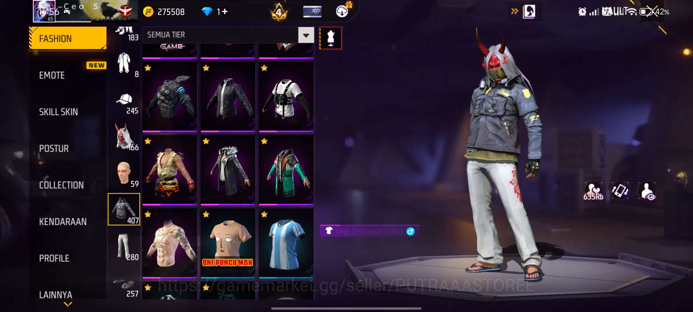 Free Fire Accounts FOR INDONESIA | SET BUDI 01 GAMING | SET WISANA | OUTFIT TOTAL 1422 | BUNDLE NARUTO | BUNDLE BTS | EVO 1