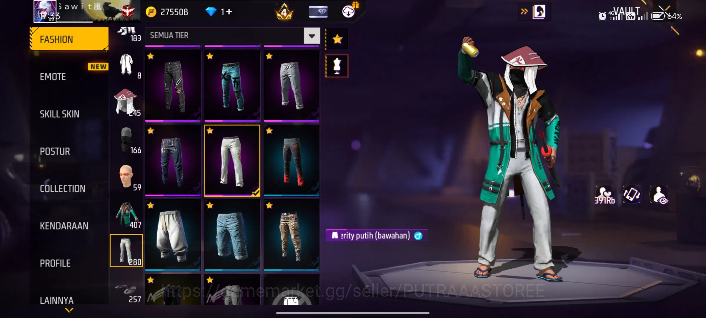 Free Fire Accounts FOR INDONESIA | SET BUDI 01 GAMING | SET WISANA | OUTFIT TOTAL 1422 | BUNDLE NARUTO | BUNDLE BTS | EVO 8