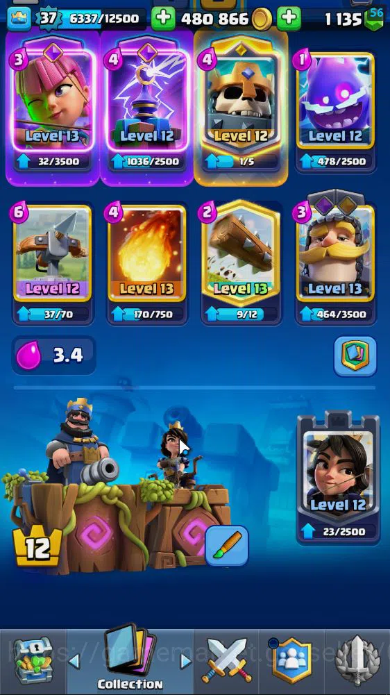 Clash Royale Accounts Lv 37|Trophy 7182|KTL 12|Limited Skin|Card 120| 8 image 3