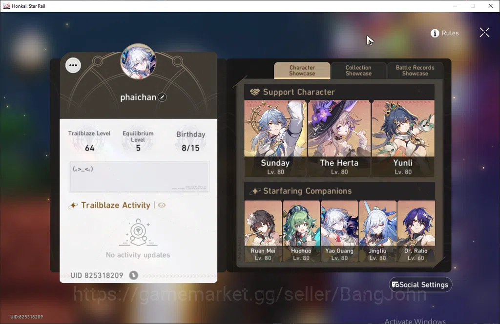 Honkai Star Rail Accounts ASIA | TL64 | 13 Lim | DanHeng PT, Sparkle, Sunday image 14