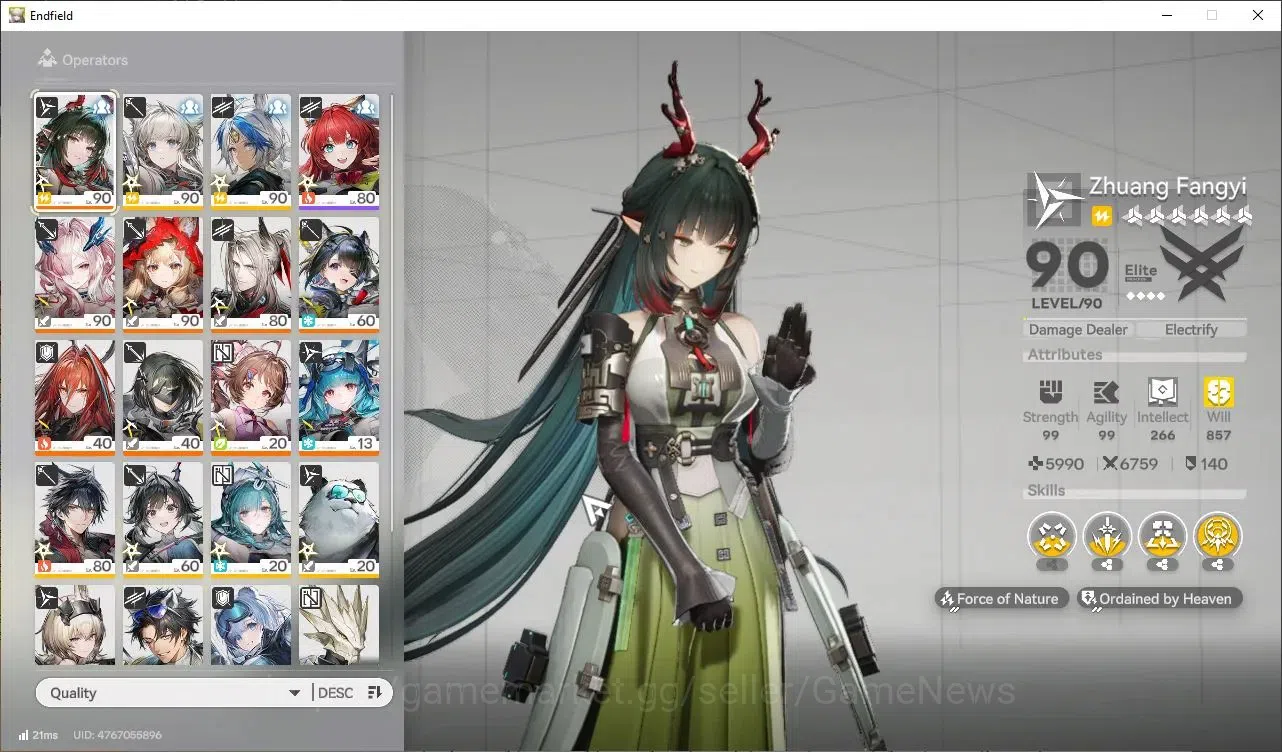 Arknights: Endfield Accounts ASIA|Lv 57|8 SSR (4 Limit)+ 16 (*6 Weapon) [Z Fang image 1
