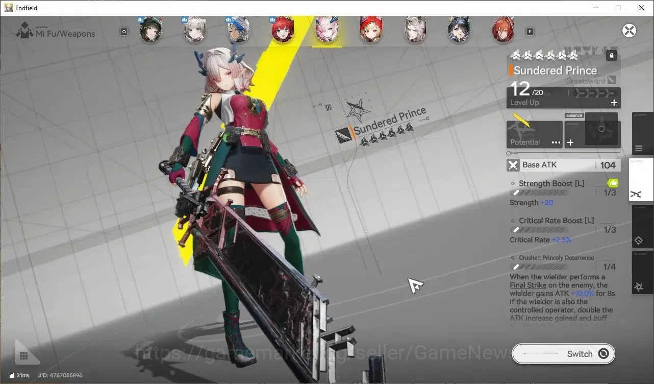 Arknights: Endfield Accounts ASIA|Lv 57|8 SSR (4 Limit)+ 16 (*6 Weapon) [Z Fang image 7