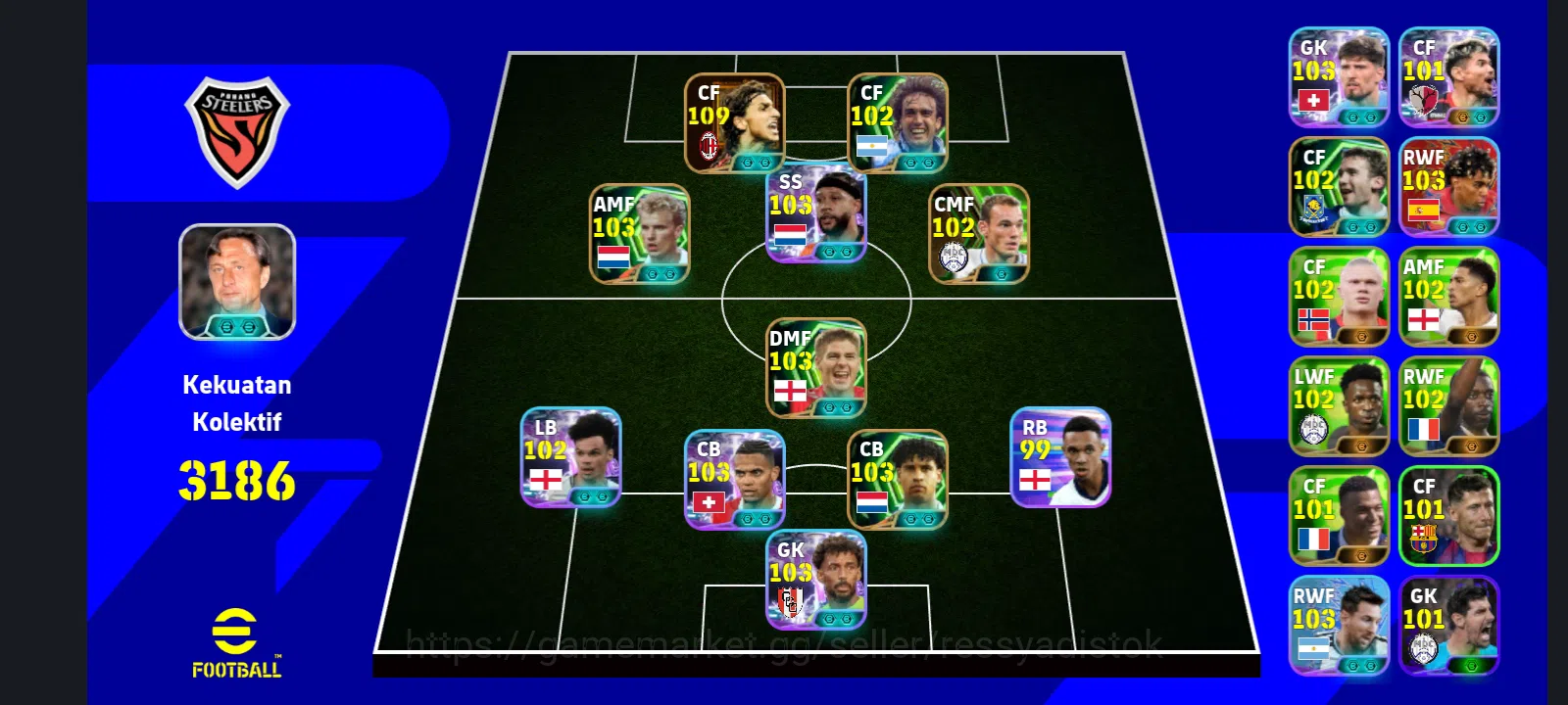 eFootball Accounts Legends & Iconic Players EFOOTBALL 2027 | LEGEND ZLATAN IBRAHIMOVIC,S GERARD,G BATISTUTA,M DHEPAY,D 1