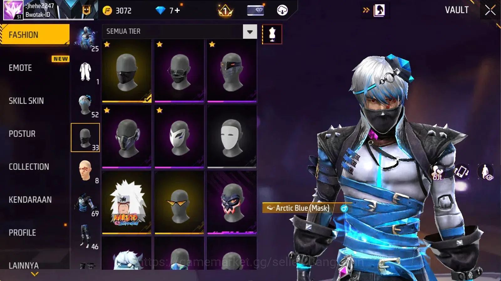 Free Fire Accounts Indonesia | M1887 Mamba Gnaw | Vault 284 | Bundle  image 11