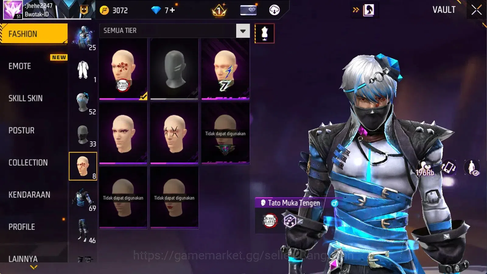Free Fire Accounts Indonesia | M1887 Mamba Gnaw | Vault 284 | Bundle  image 12