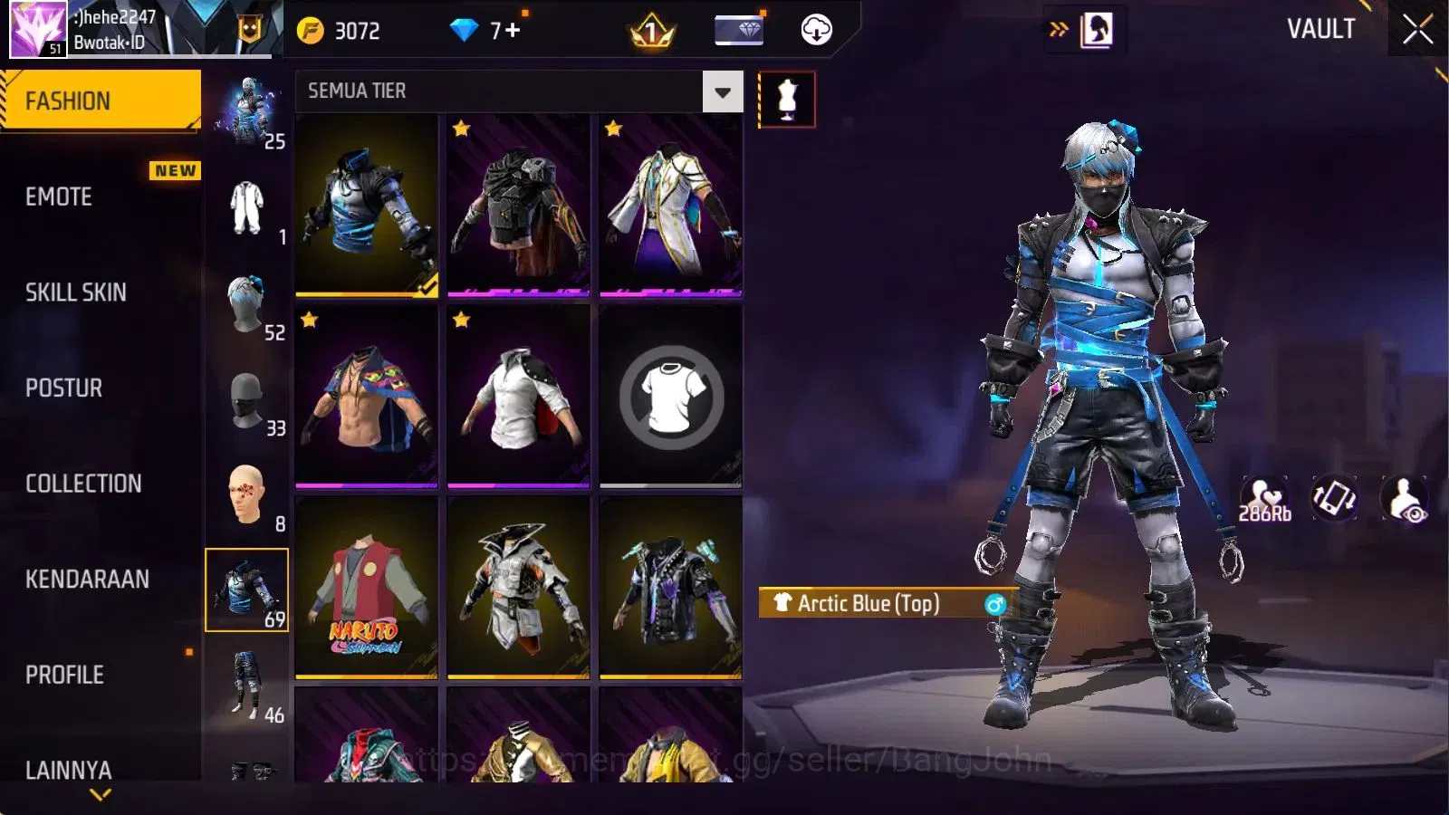 Free Fire Accounts Indonesia | M1887 Mamba Gnaw | Vault 284 | Bundle  image 13