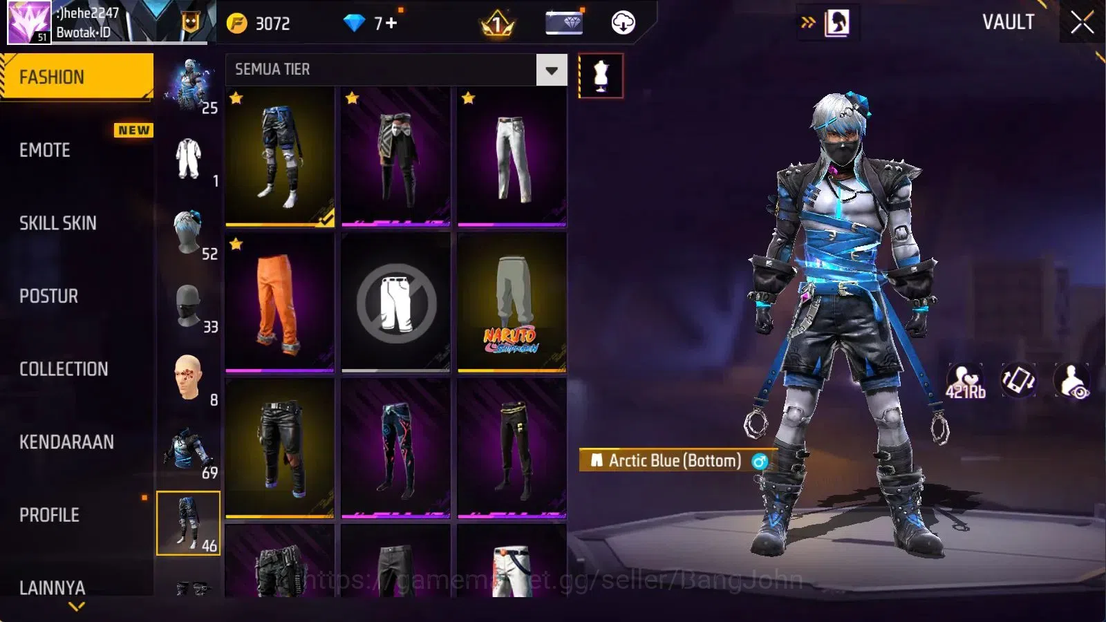 Free Fire Accounts Indonesia | M1887 Mamba Gnaw | Vault 284 | Bundle  image 14