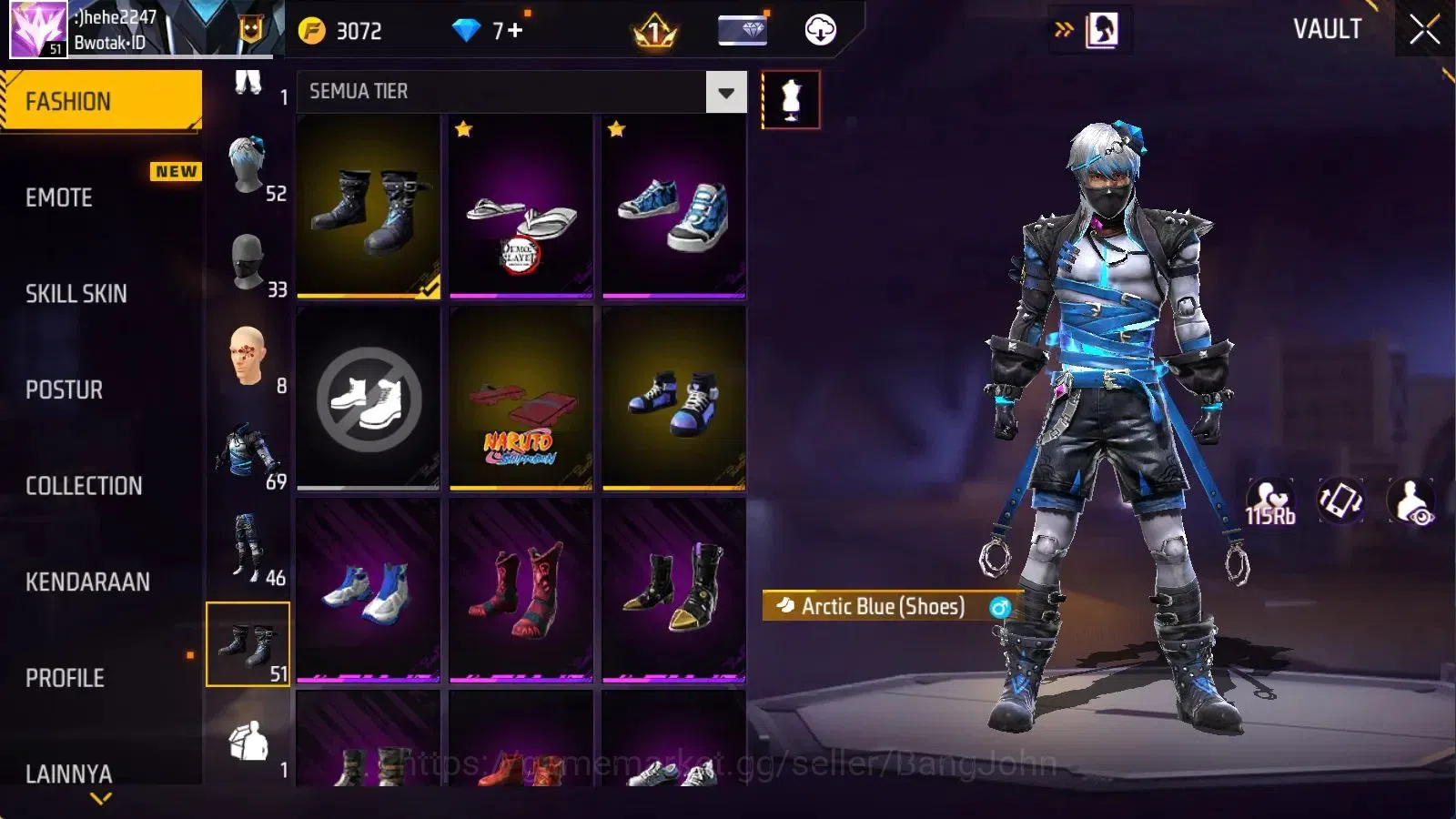 Free Fire Accounts Indonesia | M1887 Mamba Gnaw | Vault 284 | Bundle  image 15