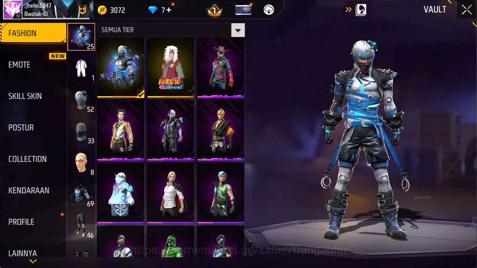 Free Fire Accounts Indonesia | M1887 Mamba Gnaw | Vault 284 | Bundle  image 8