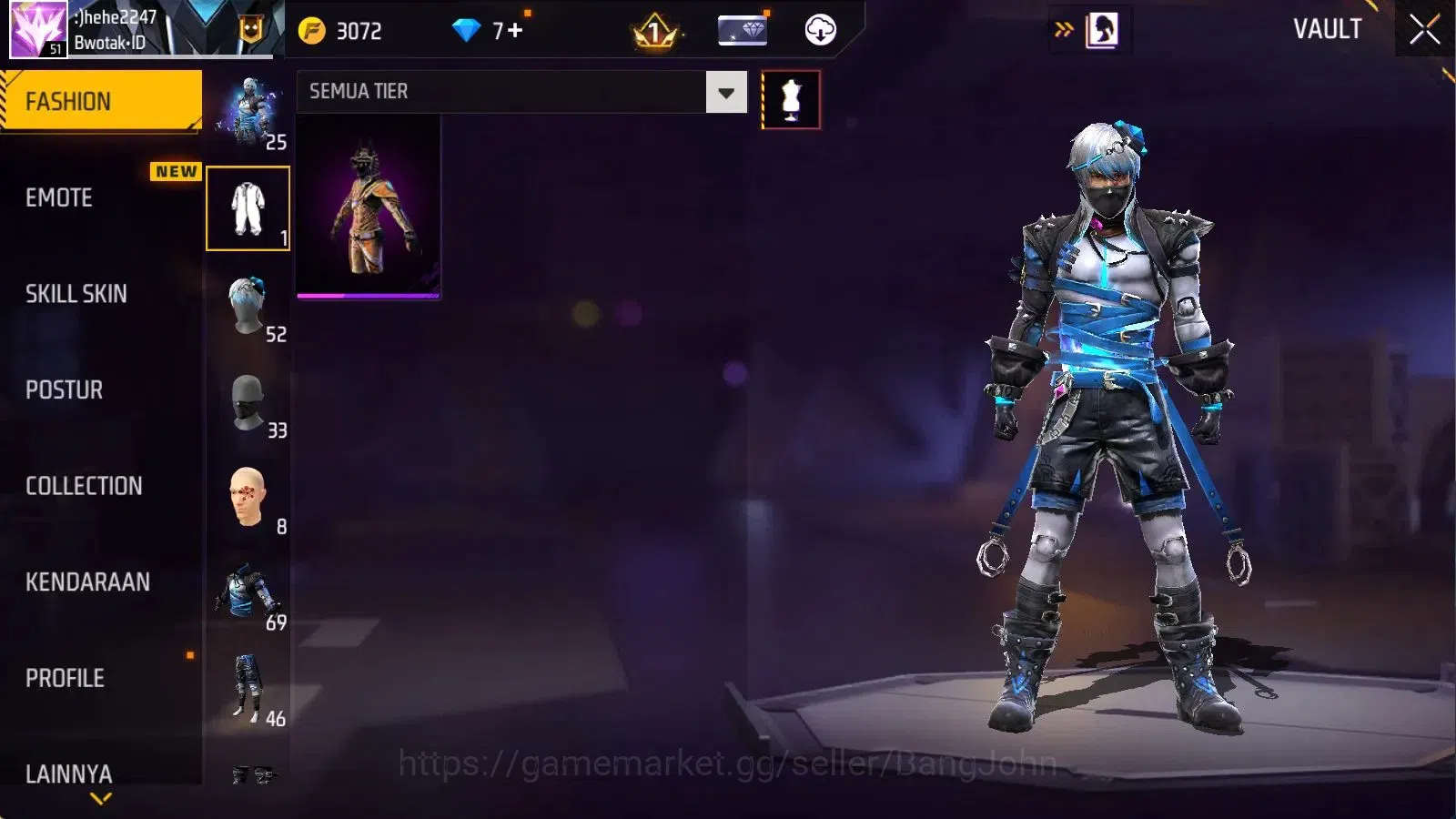 Free Fire Accounts Indonesia | M1887 Mamba Gnaw | Vault 284 | Bundle  image 9