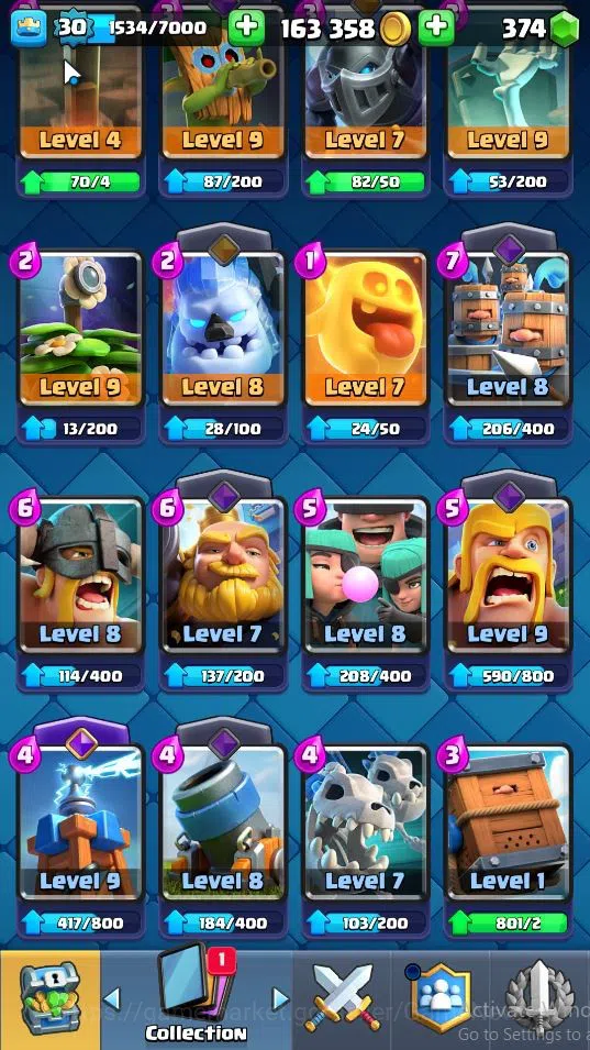 Clash Royale Accounts Lv 30|Trophy 6164|KTL 11|Total Card 107|2 Hero 4 E image 18