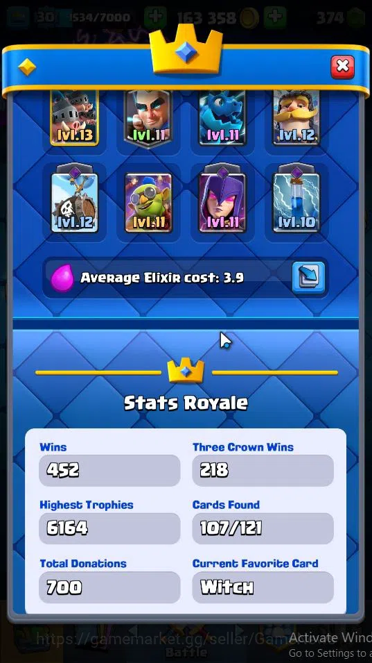 Clash Royale Accounts Lv 30|Trophy 6164|KTL 11|Total Card 107|2 Hero 4 E image 3