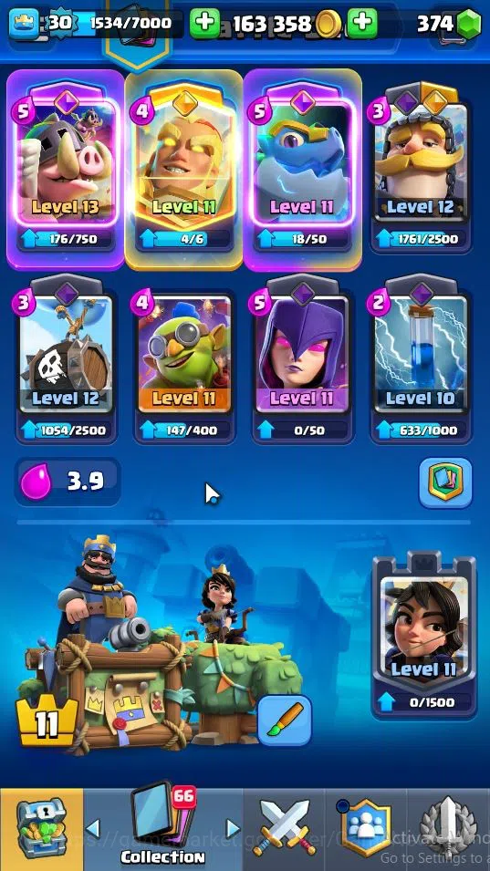 Clash Royale Accounts Lv 30|Trophy 6164|KTL 11|Total Card 107|2 Hero 4 E image 4