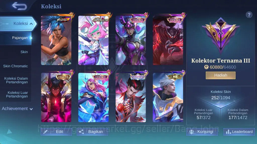 Mobile Legends: Bang Bang Accounts Global| Renow|skin 252,hero 132, Aspirn Change,LB( image 1