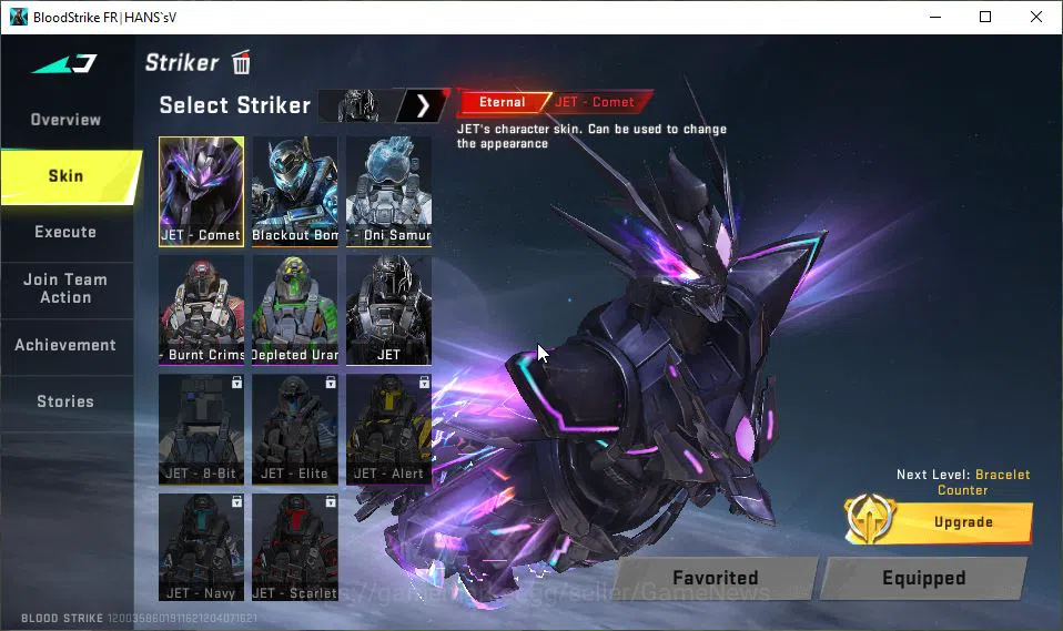 Blood Strike Accounts ASIA|4 ETERNAL[JET-Comet,ZERO-Oda,Melee Chainblade image 2