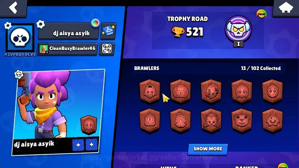 Brawl Stars Accounts 521 Trophy | 13 Brawlers 2 Max Lvl (Max,Stu) | 354 image 2