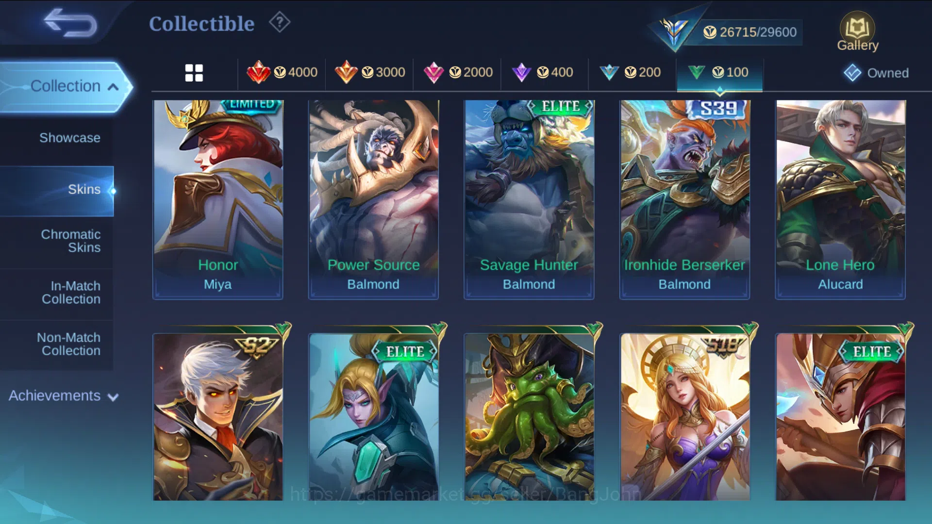 Mobile Legends: Bang Bang Accounts Others hero 93 | skin  | emblem all max | luckybox alice, m7 granger, kof karina, epic 11