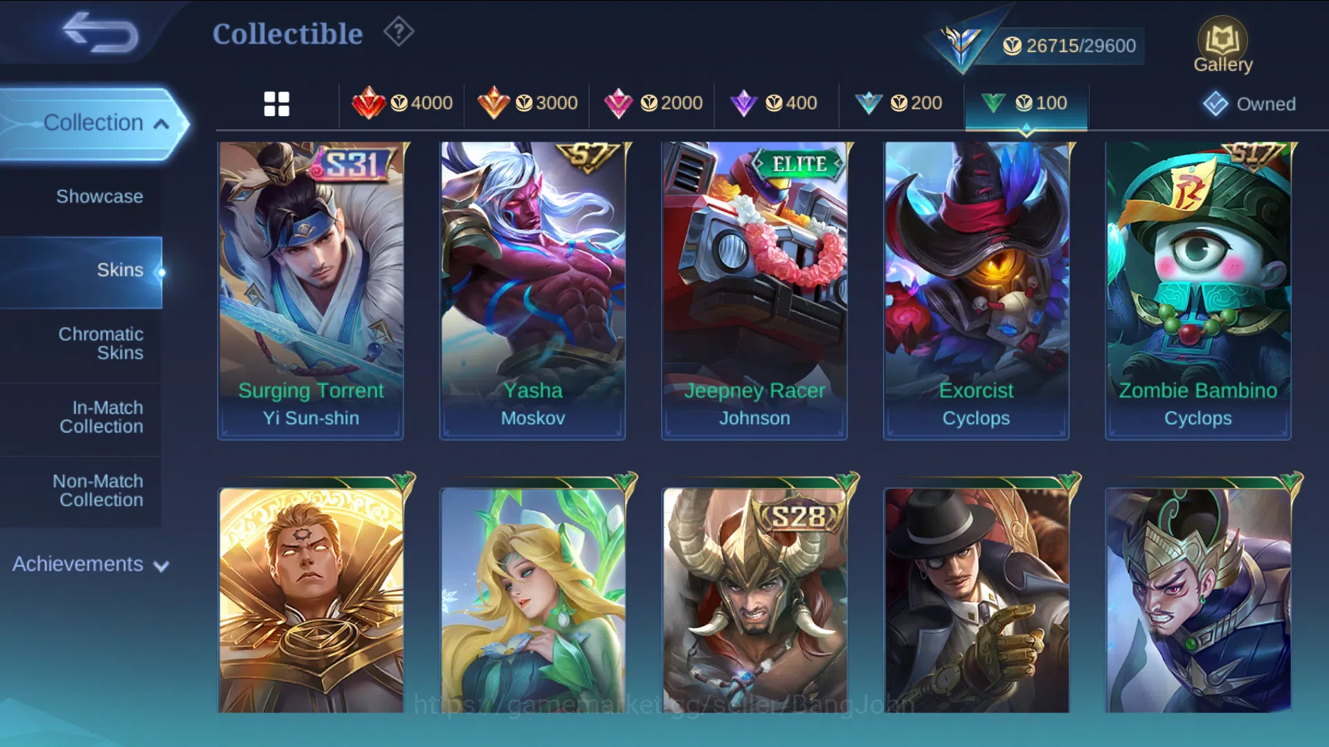 Mobile Legends: Bang Bang Accounts Others hero 93 | skin  | emblem all max | luckybox alice, m7 granger, kof karina, epic 13