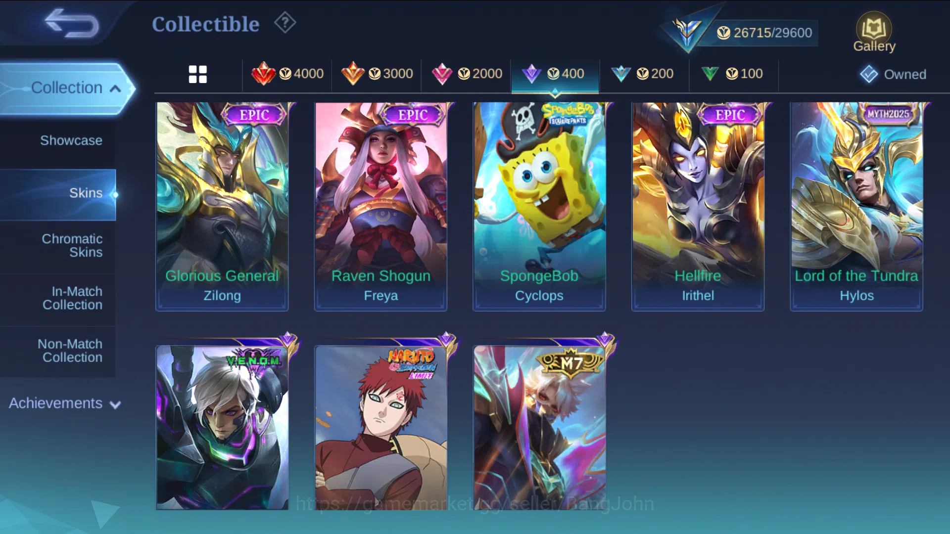 Mobile Legends: Bang Bang Accounts Others hero 93 | skin  | emblem all max | luckybox alice, m7 granger, kof karina, epic 7