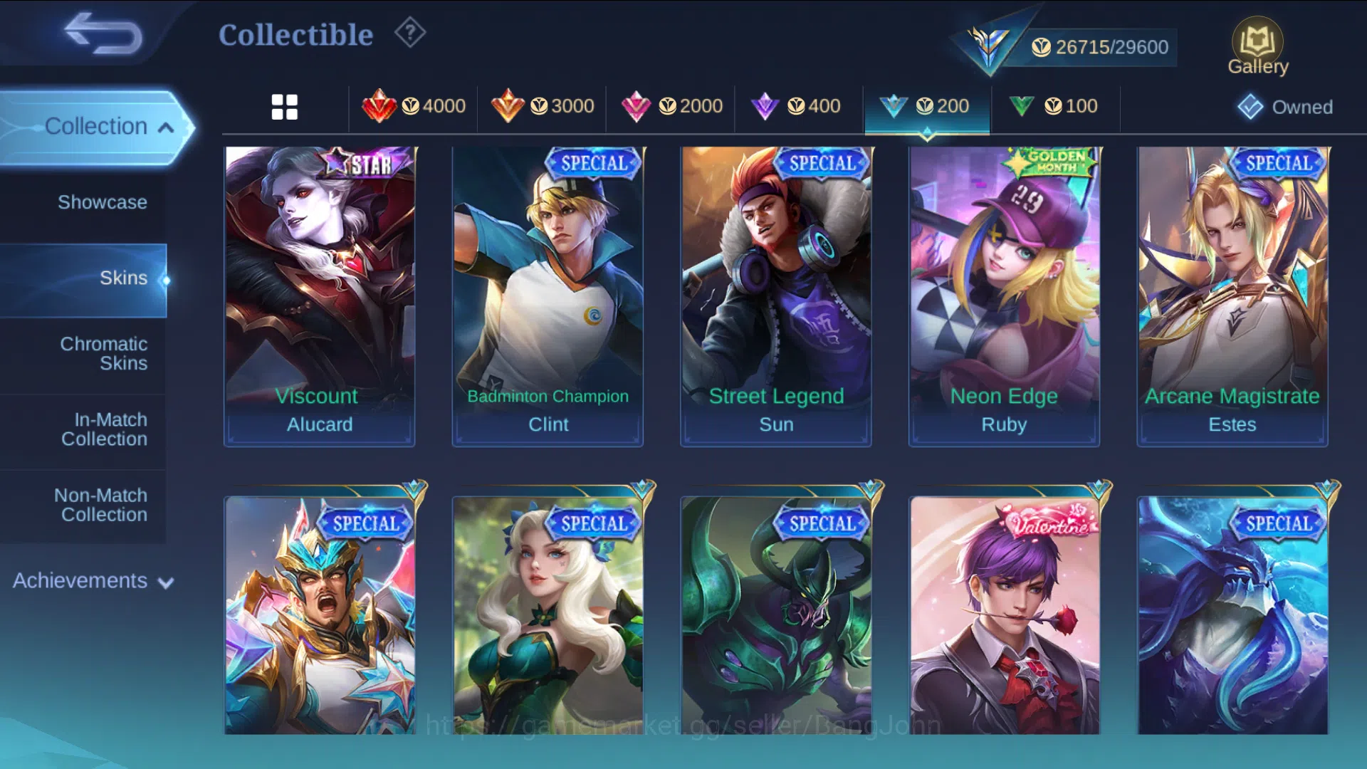 Mobile Legends: Bang Bang Accounts Others hero 93 | skin  | emblem all max | luckybox alice, m7 granger, kof karina, epic 8
