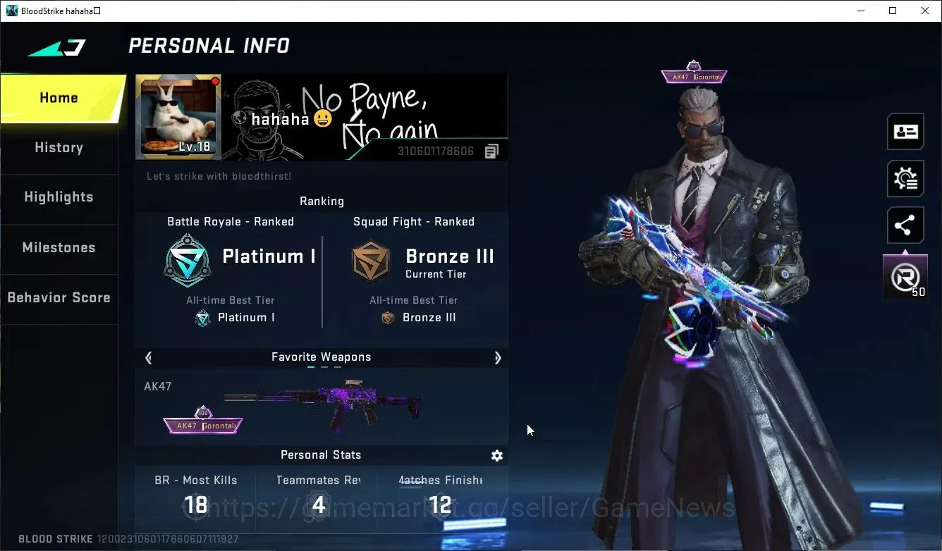 Blood Strike Accounts Collab Skin ASIA|Collab Enzo KRAKEN | 2 ULTRA Striker (ETHAN, E.M.T.) | LMT Origin-12 | 3 Legendary 2