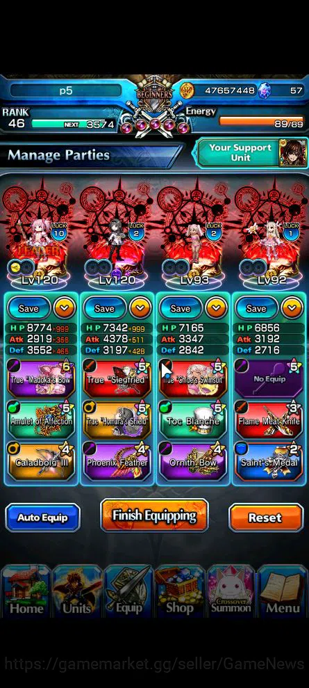 Grand Summoners Accounts Global|Rank 46|8 Ascend|Sayaka,MadokaTW,S MiyuTW,K image 3