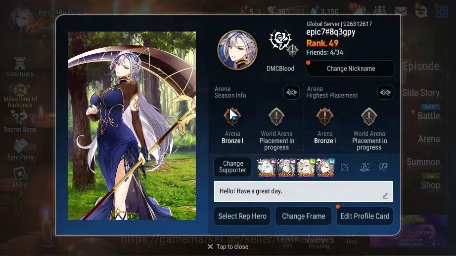 Epic Seven Accounts Global Unverif|New Era|7 ML(Belian,Straze,LC Bello image 2