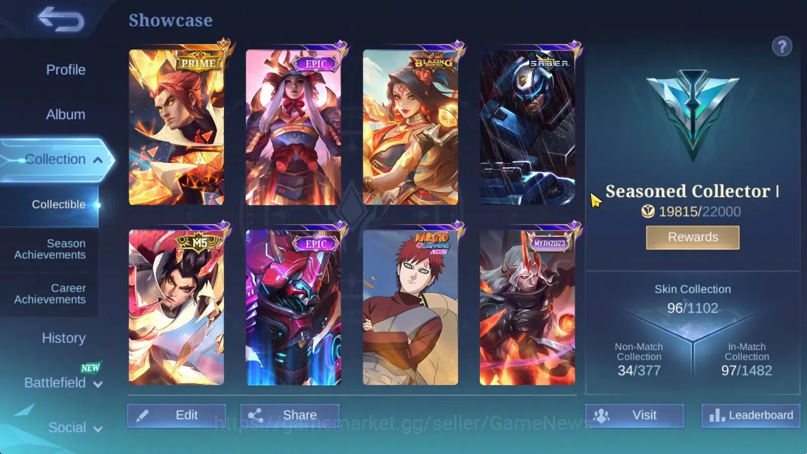 Mobile Legends: Bang Bang Accounts Hero 84|Skin 96|High Glory 55|Yu Zhong[Prime+M5],S image 3