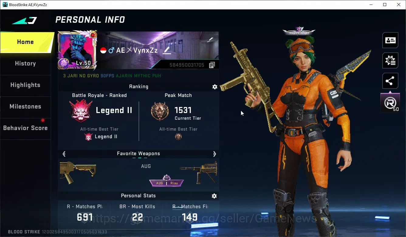 Blood Strike Accounts ASIA|MELE AXE-Crystal+Colab 7DS Karl98,QBZ95,BLEAC image 2