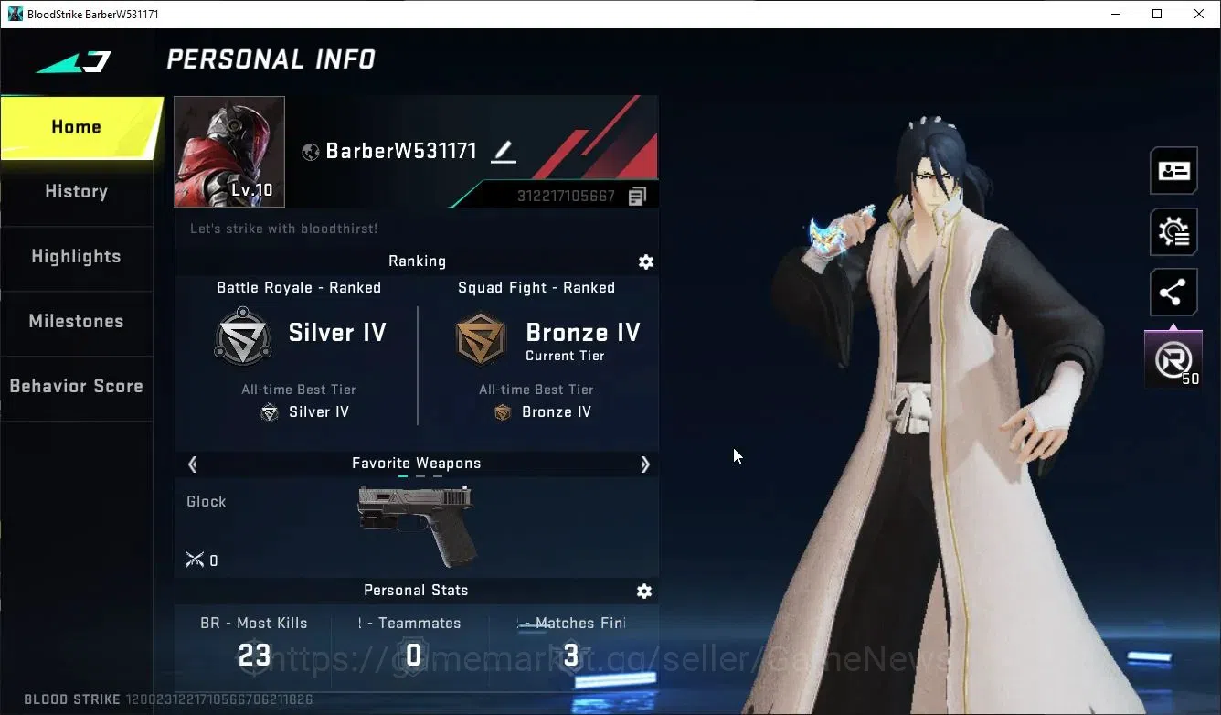 Blood Strike Accounts ASIA|ULTRA MELEE TalonKnife-Sanctum+Collab BLEACH image 2