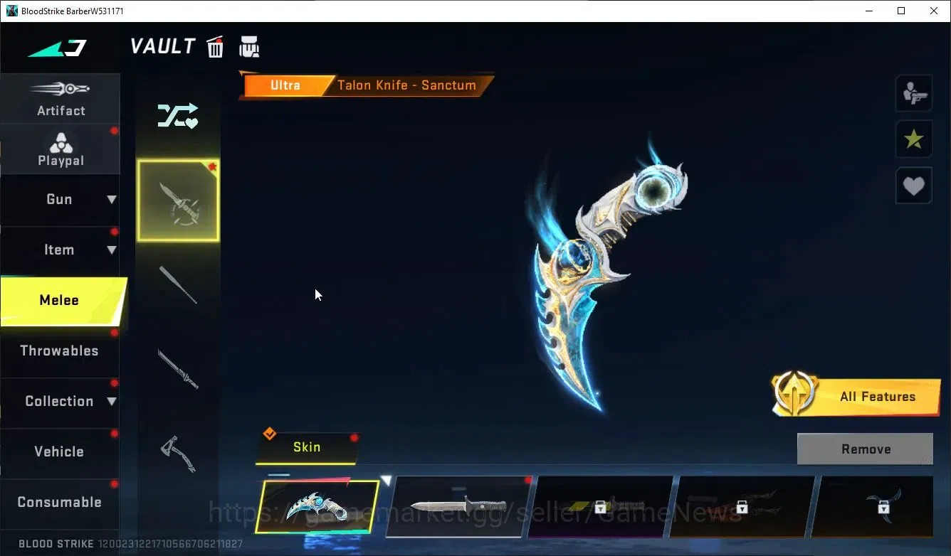 Blood Strike Accounts ASIA|ULTRA MELEE TalonKnife-Sanctum+Collab BLEACH image 6