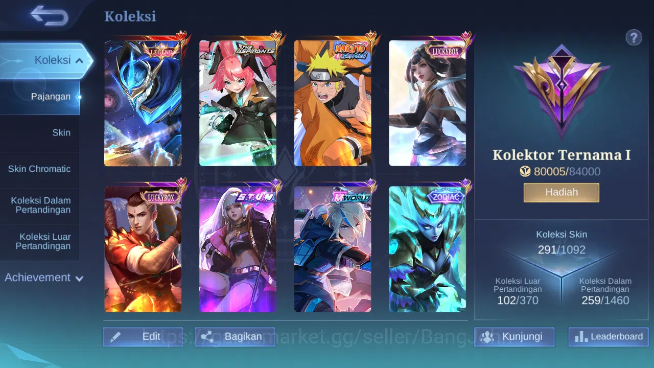 Mobile Legends: Bang Bang Accounts Hero 131 Skin 291 | Legend Gusion | Aspirant Layla image 13