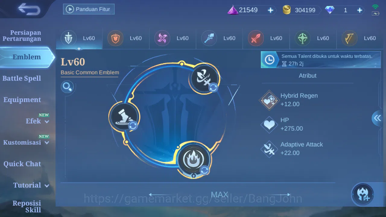 Mobile Legends: Bang Bang Accounts Hero 131 Skin 291 | Legend Gusion | Aspirant Layla image 14