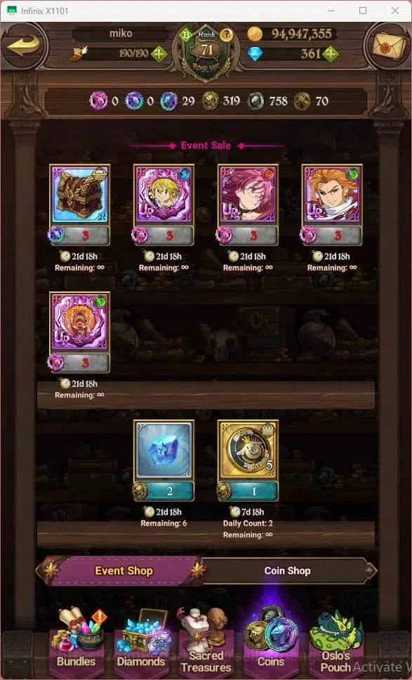 The Seven Deadly Sins: Grand Cross Accounts ASIA | 3.5M CC| DM 361| LR Mesis MAX| UR Menor 1/6 image 3