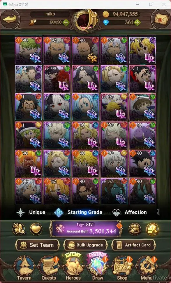 The Seven Deadly Sins: Grand Cross Accounts ASIA | 3.5M CC| DM 361| LR Mesis MAX| UR Menor 1/6 image 4