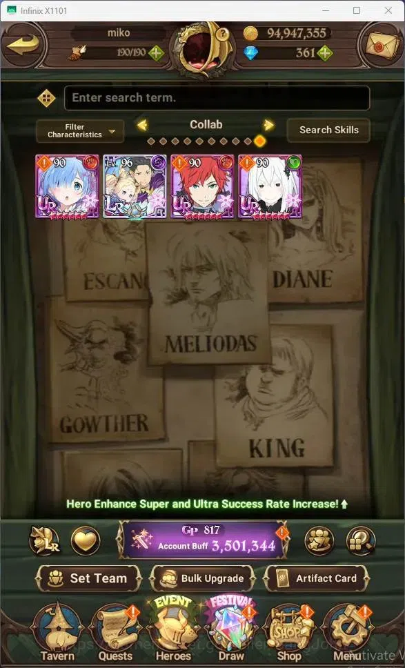 The Seven Deadly Sins: Grand Cross Accounts ASIA | 3.5M CC| DM 361| LR Mesis MAX| UR Menor 1/6 image 5