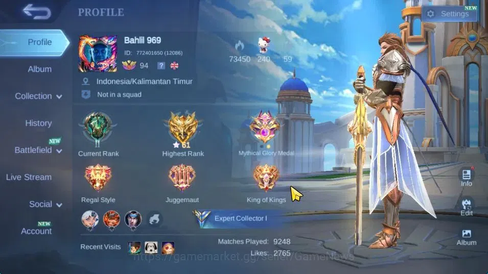 Mobile Legends: Bang Bang Accounts Hero 132|Skin 225|High Glory 61|CC Nata,LB(Granger image 2