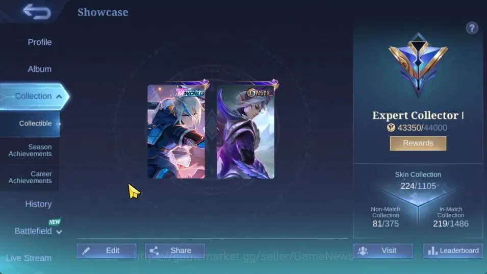 Mobile Legends: Bang Bang Accounts Hero 132|Skin 225|High Glory 61|CC Nata,LB(Granger image 3