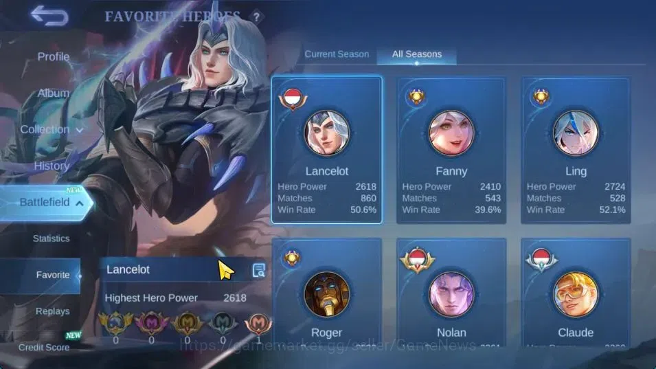 Mobile Legends: Bang Bang Accounts Hero 132|Skin 225|High Glory 61|CC Nata,LB(Granger image 5