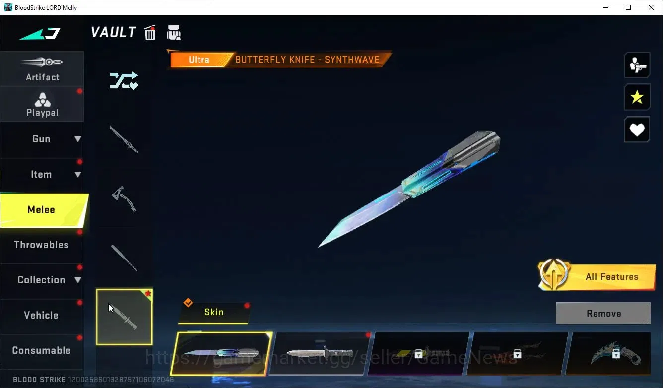 Blood Strike Accounts ASIA| MELEE ButerFly Knife-SYNTH Wave+ 4 ULTRA[Bit image 5