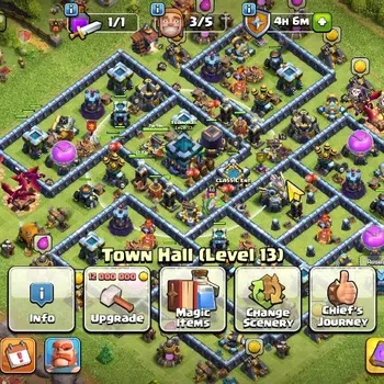 Clash of Clans Accounts High-End LV 145|TH 13 MAX|HH 7|Limited Skin|BK 71,AQ 75,GW 50,MP 41,RC 25|CN Off|23 BM ,18