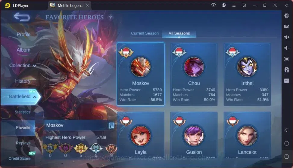 Mobile Legends: Bang Bang Accounts Global|Hero132|Skin305|Exalted|Collector Alpha|Pri image 15