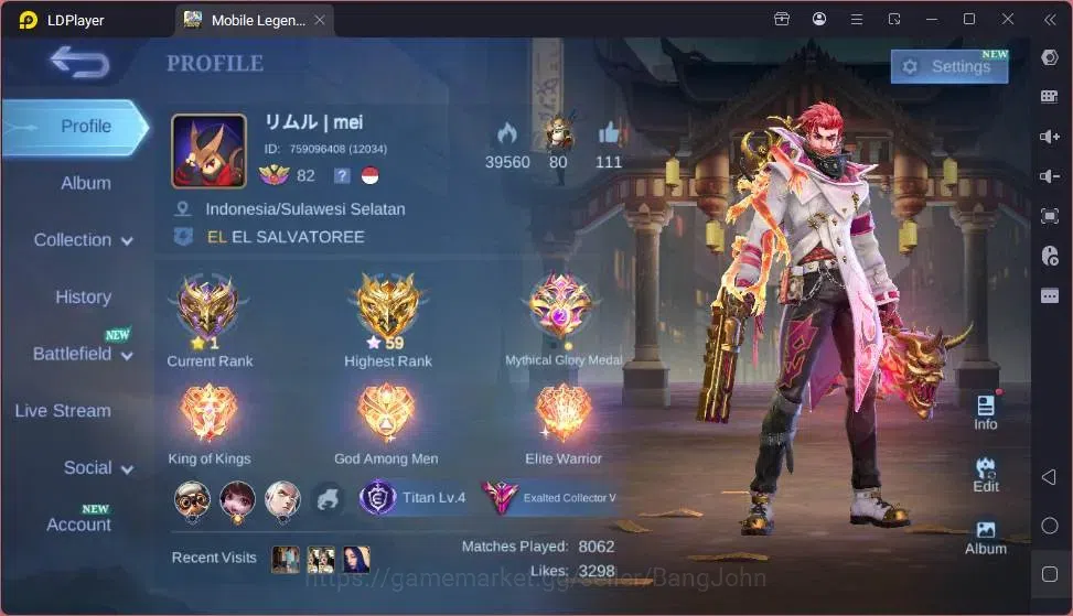 Mobile Legends: Bang Bang Accounts Global|Hero132|Skin305|Exalted|Collector Alpha|Pri image 18