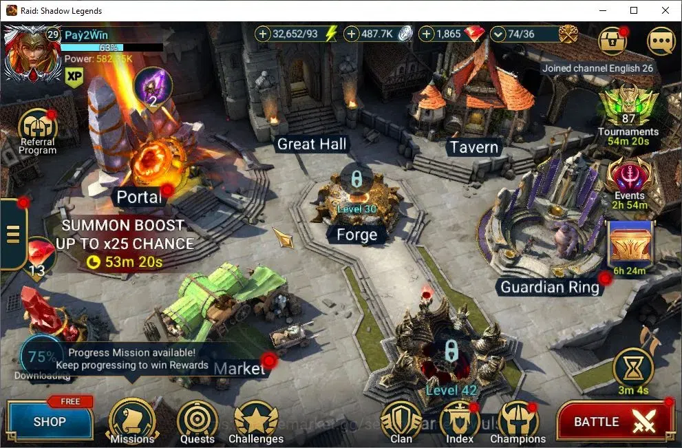 Raid: Shadow Legends Accounts Mid-Game Lv29 582K Power|1 Mythic(Arachoa)+18 1