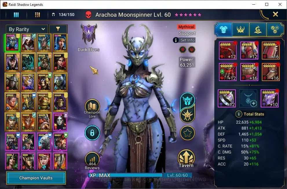 Raid: Shadow Legends Accounts Mid-Game Lv29 582K Power|1 Mythic(Arachoa)+18 3