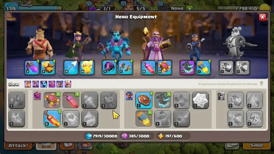 Clash of Clans Accounts Others TH 13-BH 9|LV 139|HH 7|BK 60,AQ 66,GW 41,MP 30,RC 14|BM 20,BC 15|663 Gem|CN OFF|Take 10