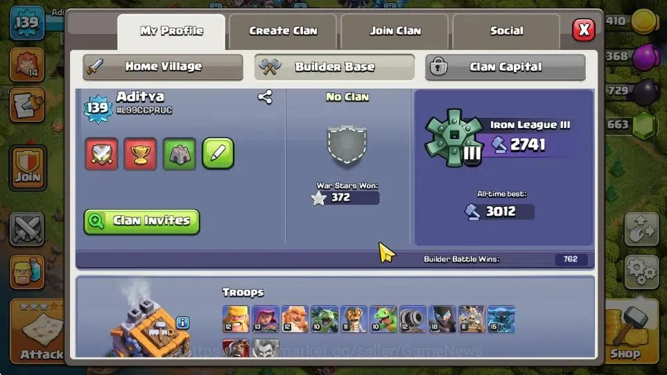 Clash of Clans Accounts Others TH 13-BH 9|LV 139|HH 7|BK 60,AQ 66,GW 41,MP 30,RC 14|BM 20,BC 15|663 Gem|CN OFF|Take 4