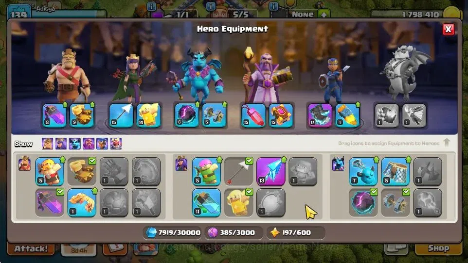 Clash of Clans Accounts Others TH 13-BH 9|LV 139|HH 7|BK 60,AQ 66,GW 41,MP 30,RC 14|BM 20,BC 15|663 Gem|CN OFF|Take 9
